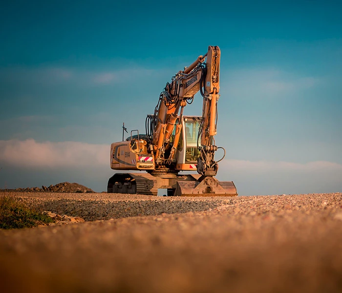 Digger on gravel path